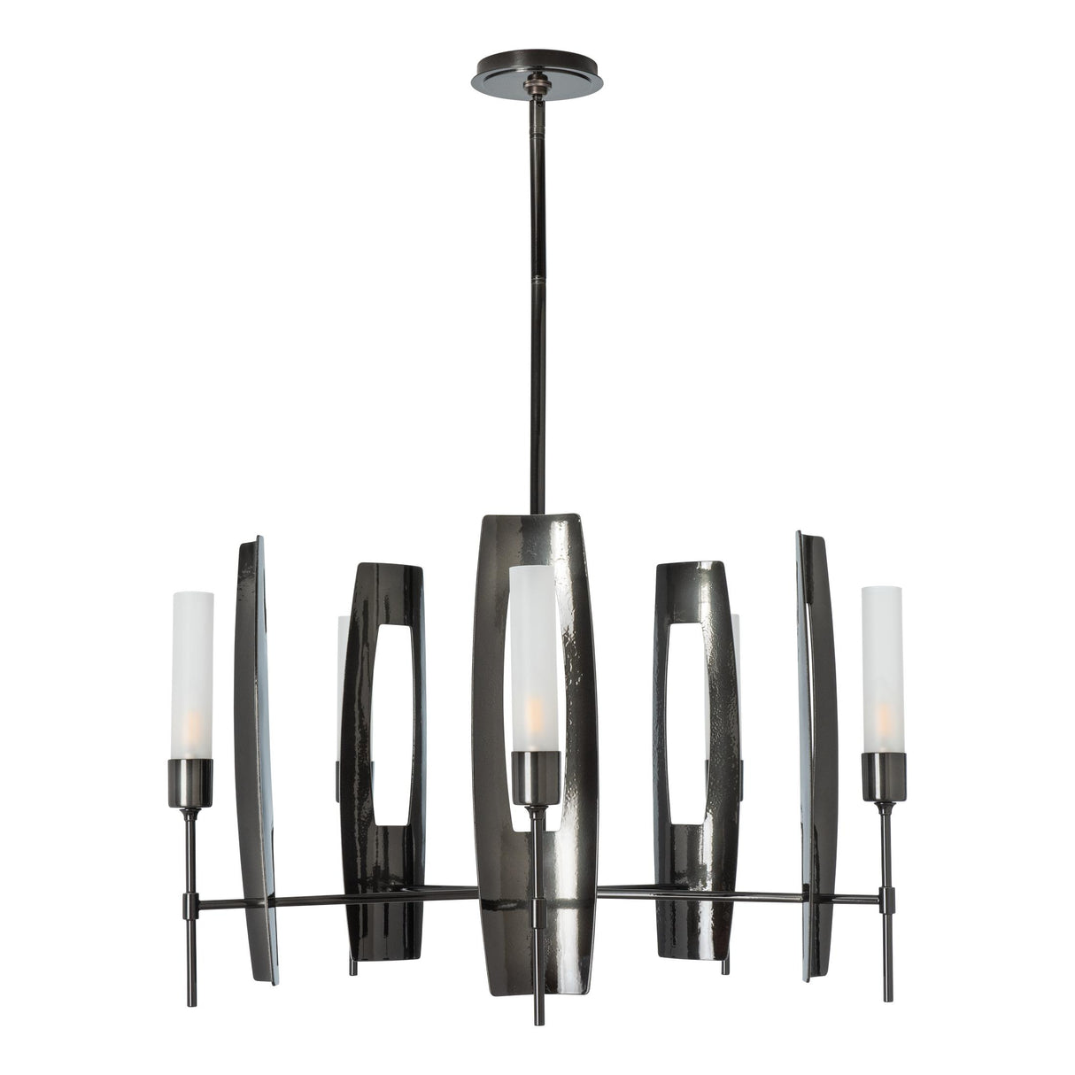 Hubbardton Forge 2024 Ink Frosted Glass (FD) Multi Passage 5-Light Circular Pendant