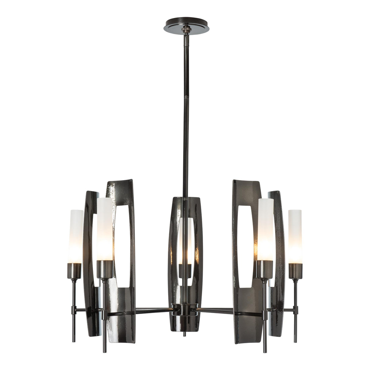 Hubbardton Forge 2024 Ink Frosted Glass (FD) Multi Passage 5-Light Circular Pendant