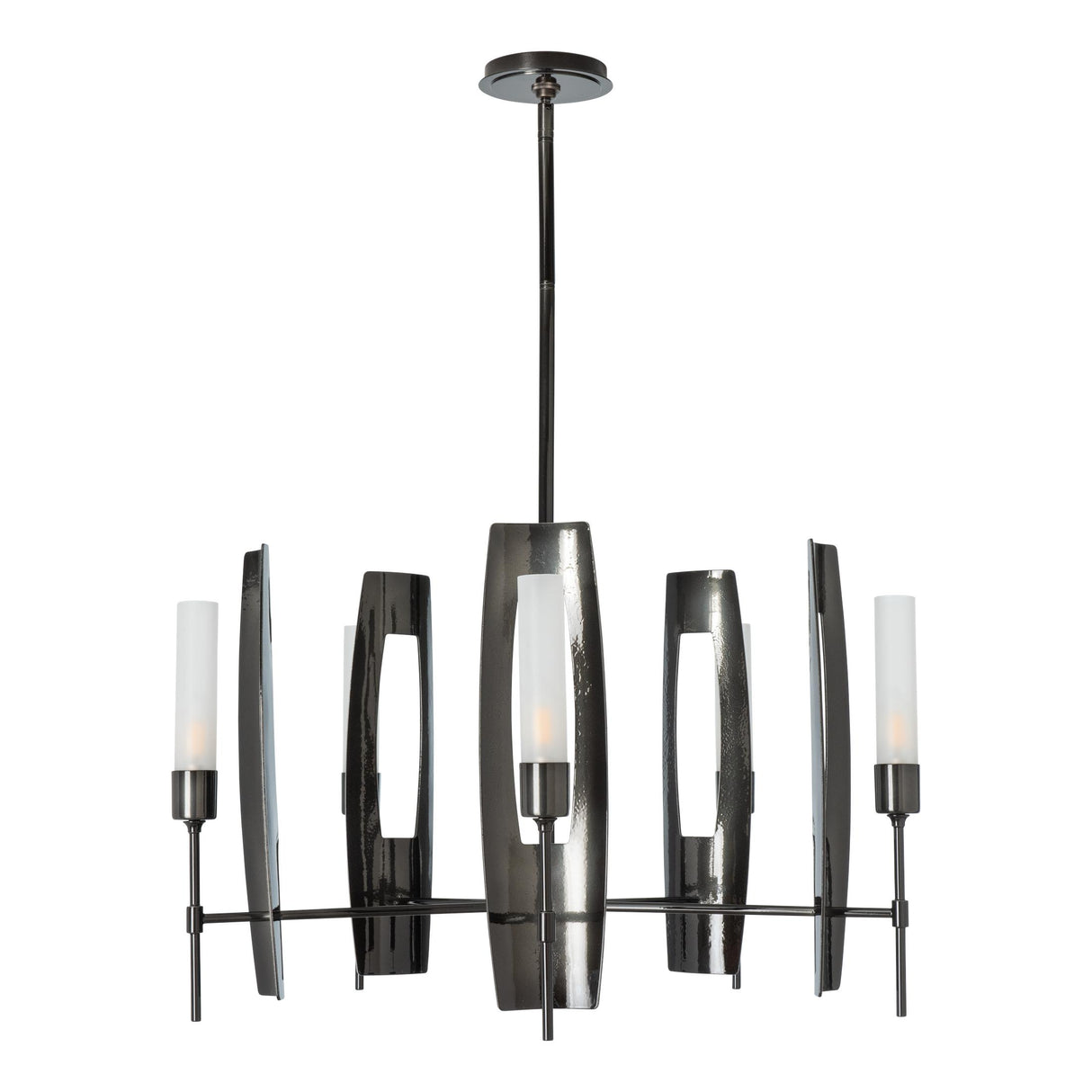 Hubbardton Forge 2024 Ink Frosted Glass (FD) Multi Passage 5-Light Circular Pendant