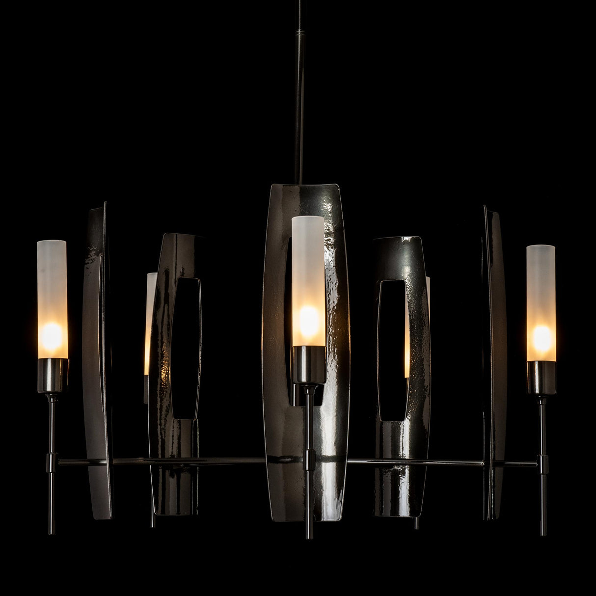 Hubbardton Forge 2024 Ink Frosted Glass (FD) Multi Passage 5-Light Circular Pendant