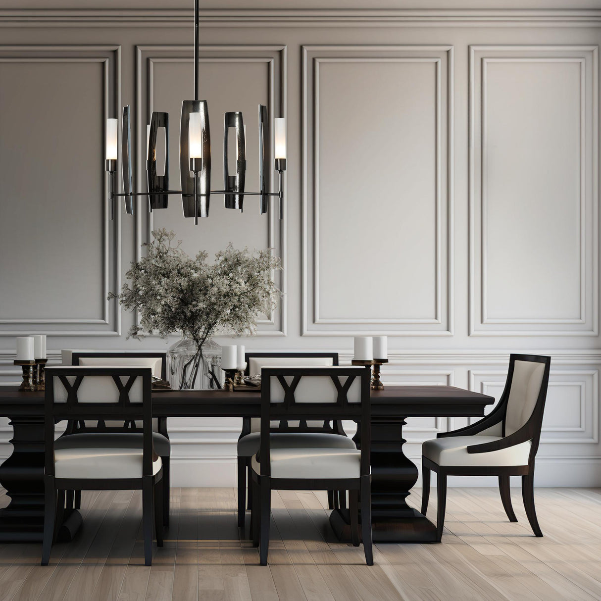 Hubbardton Forge 2024 Ink Frosted Glass (FD) Multi Passage 5-Light Circular Pendant