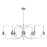 Hubbardton Forge 2024 White Sterling Clear Glass (ZM) Multi Optic 8-Light Oval Pendant