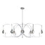 Hubbardton Forge 2024 White Sterling Clear Glass (ZM) Multi Optic 8-Light Oval Pendant