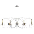 Hubbardton Forge 2024 White Modern Brass Clear Glass (ZM) Multi Optic 8-Light Oval Pendant