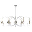 Hubbardton Forge 2024 White Modern Brass Clear Glass (ZM) Multi Optic 8-Light Oval Pendant