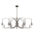 Hubbardton Forge 2024 Bronze Bronze Clear Glass (ZM) Multi Optic 8-Light Oval Pendant