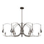 Hubbardton Forge 2024 Bronze Bronze Clear Glass (ZM) Multi Optic 8-Light Oval Pendant