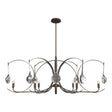 Hubbardton Forge 2024 Bronze Sterling Clear Glass (ZM) Multi Optic 8-Light Oval Pendant
