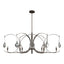 Hubbardton Forge 2024 Bronze Sterling Clear Glass (ZM) Multi Optic 8-Light Oval Pendant