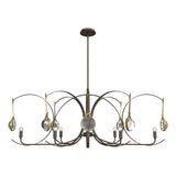 Hubbardton Forge 2024 Bronze Modern Brass Clear Glass (ZM) Multi Optic 8-Light Oval Pendant