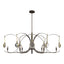 Hubbardton Forge 2024 Bronze Modern Brass Clear Glass (ZM) Multi Optic 8-Light Oval Pendant