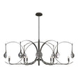 Hubbardton Forge 2024 Dark Smoke Dark Smoke Clear Glass (ZM) Multi Optic 8-Light Oval Pendant
