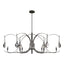 Hubbardton Forge 2024 Dark Smoke Dark Smoke Clear Glass (ZM) Multi Optic 8-Light Oval Pendant