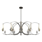 Hubbardton Forge 2024 Dark Smoke Modern Brass Clear Glass (ZM) Multi Optic 8-Light Oval Pendant