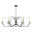 Hubbardton Forge 2024 Dark Smoke Modern Brass Clear Glass (ZM) Multi Optic 8-Light Oval Pendant
