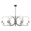 Hubbardton Forge 2024 Dark Smoke Sterling Clear Glass (ZM) Multi Optic 8-Light Oval Pendant