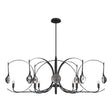 Hubbardton Forge 2024 Black Black Clear Glass (ZM) Multi Optic 8-Light Oval Pendant