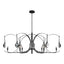 Hubbardton Forge 2024 Black Black Clear Glass (ZM) Multi Optic 8-Light Oval Pendant