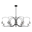 Hubbardton Forge 2024 Black Sterling Clear Glass (ZM) Multi Optic 8-Light Oval Pendant
