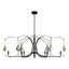 Hubbardton Forge 2024 Black Modern Brass Clear Glass (ZM) Multi Optic 8-Light Oval Pendant
