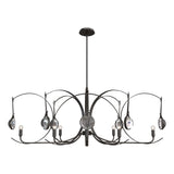 Hubbardton Forge 2024 Oil Rubbed Bronze Oil Rubbed Bronze Clear Glass (ZM) Multi Optic 8-Light Oval Pendant