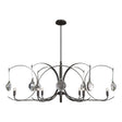 Hubbardton Forge 2024 Oil Rubbed Bronze Sterling Clear Glass (ZM) Multi Optic 8-Light Oval Pendant