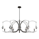 Hubbardton Forge 2024 Oil Rubbed Bronze Sterling Clear Glass (ZM) Multi Optic 8-Light Oval Pendant