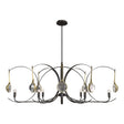 Hubbardton Forge 2024 Oil Rubbed Bronze Modern Brass Clear Glass (ZM) Multi Optic 8-Light Oval Pendant