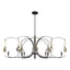 Hubbardton Forge 2024 Oil Rubbed Bronze Modern Brass Clear Glass (ZM) Multi Optic 8-Light Oval Pendant