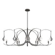 Hubbardton Forge 2024 Natural Iron Natural Iron Clear Glass (ZM) Multi Optic 8-Light Oval Pendant