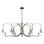 Hubbardton Forge 2024 Natural Iron Natural Iron Clear Glass (ZM) Multi Optic 8-Light Oval Pendant