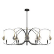 Hubbardton Forge 2024 Natural Iron Modern Brass Clear Glass (ZM) Multi Optic 8-Light Oval Pendant