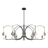 Hubbardton Forge 2024 Natural Iron Modern Brass Clear Glass (ZM) Multi Optic 8-Light Oval Pendant
