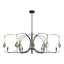 Hubbardton Forge 2024 Natural Iron Modern Brass Clear Glass (ZM) Multi Optic 8-Light Oval Pendant