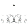 Hubbardton Forge 2024 Vintage Platinum Vintage Platinum Clear Glass (ZM) Multi Optic 8-Light Oval Pendant