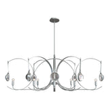 Hubbardton Forge 2024 Vintage Platinum Vintage Platinum Clear Glass (ZM) Multi Optic 8-Light Oval Pendant