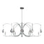 Hubbardton Forge 2024 Vintage Platinum Vintage Platinum Clear Glass (ZM) Multi Optic 8-Light Oval Pendant