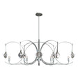 Hubbardton Forge 2024 Vintage Platinum Sterling Clear Glass (ZM) Multi Optic 8-Light Oval Pendant