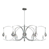 Hubbardton Forge 2024 Vintage Platinum Sterling Clear Glass (ZM) Multi Optic 8-Light Oval Pendant
