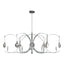 Hubbardton Forge 2024 Vintage Platinum Sterling Clear Glass (ZM) Multi Optic 8-Light Oval Pendant