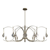 Hubbardton Forge 2024 Soft Gold Soft Gold Clear Glass (ZM) Multi Optic 8-Light Oval Pendant