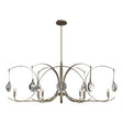 Hubbardton Forge 2024 Soft Gold Sterling Clear Glass (ZM) Multi Optic 8-Light Oval Pendant