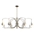 Hubbardton Forge 2024 Soft Gold Modern Brass Clear Glass (ZM) Multi Optic 8-Light Oval Pendant