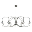 Hubbardton Forge 2024 Sterling Sterling Clear Glass (ZM) Multi Optic 8-Light Oval Pendant