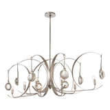Hubbardton Forge 2024 Sterling Sterling Clear Glass (ZM) Multi Optic 8-Light Oval Pendant