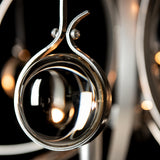 Hubbardton Forge 2024 Sterling Sterling Clear Glass (ZM) Multi Optic 8-Light Oval Pendant