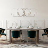 Hubbardton Forge 2024 Sterling Sterling Clear Glass (ZM) Multi Optic 8-Light Oval Pendant
