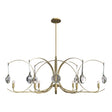 Hubbardton Forge 2024 Modern Brass Sterling Clear Glass (ZM) Multi Optic 8-Light Oval Pendant