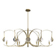 Hubbardton Forge 2024 Modern Brass Modern Brass Clear Glass (ZM) Multi Optic 8-Light Oval Pendant