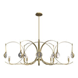 Hubbardton Forge 2024 Modern Brass Modern Brass Clear Glass (ZM) Multi Optic 8-Light Oval Pendant